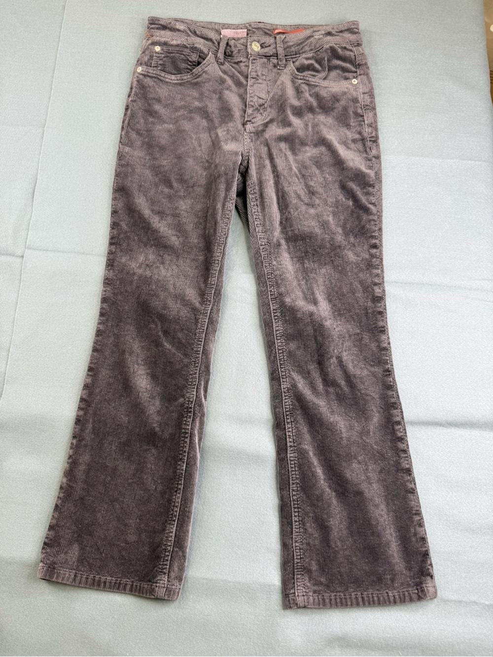 Free People Pilcro Corduroy Pants Gray Brown Flare Bootcut Stretch Size 28